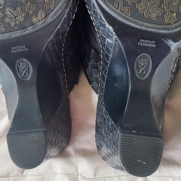 EUC Sofft Black Leather Clogs 11W - Picture 4 of 9